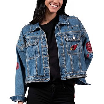 Women's G-III 4Her by Carl Banks Arizona Cardinals First Finish Medium Denim Full-Button Jacket