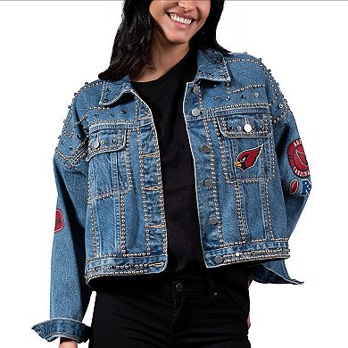 Women's G-III 4Her by Carl Banks Arizona Cardinals First Finish Medium Denim Full-Button Jacket