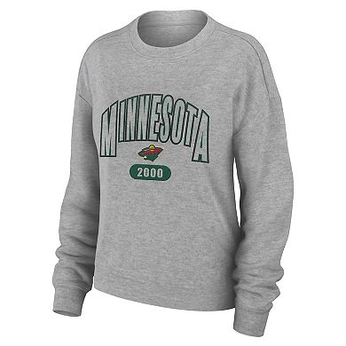 Women's WEAR by Erin Andrews Heather Gray Minnesota Wild Knit Long Sleeve Tri-Blend T-Shirt & Pants Sleep Set