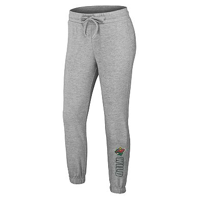 Women's WEAR by Erin Andrews Heather Gray Minnesota Wild Knit Long Sleeve Tri-Blend T-Shirt & Pants Sleep Set