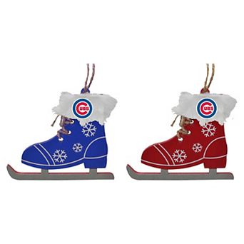 The Memory Company Chicago Cubs Two-Pack Ice Skate Ornament Set