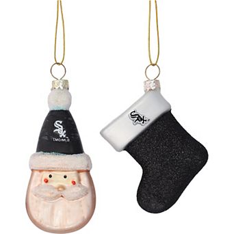 Chicago White Sox Two-Pack Santa & Stocking Blown Glass Ornament Set