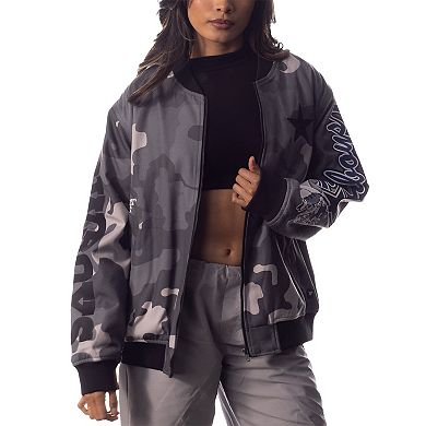 Unisex The Wild Collective Gray Dallas Cowboys Camo Bomber Jacket