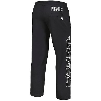 Men's PLEASURES Black New York Yankees Pitcher Track Pants