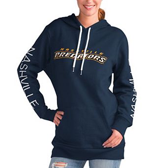 Women's G-III 4Her by Carl Banks Navy Nashville Predators Overtime Pullover Hoodie