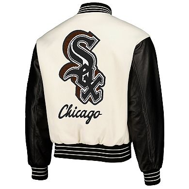 Men's PLEASURES White Chicago White Sox Full-Snap Varsity Jacket