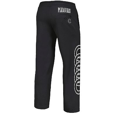 Men's PLEASURES Black Chicago Cubs Pitcher Track Pants