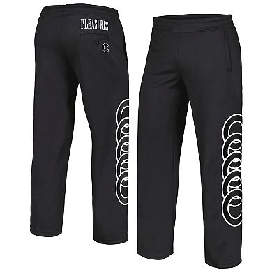 Men's PLEASURES Black Chicago Cubs Pitcher Track Pants