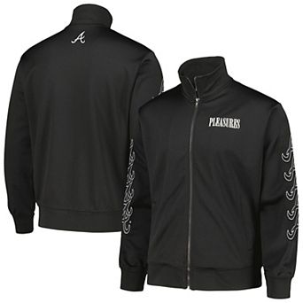 Men's Black Atlanta Braves Pitcher Full-Zip Track Jacket
