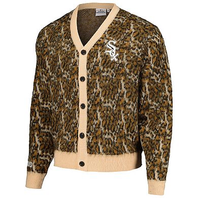 Men's Brown Chicago White Sox Cheetah Cardigan Button-Up Sweater