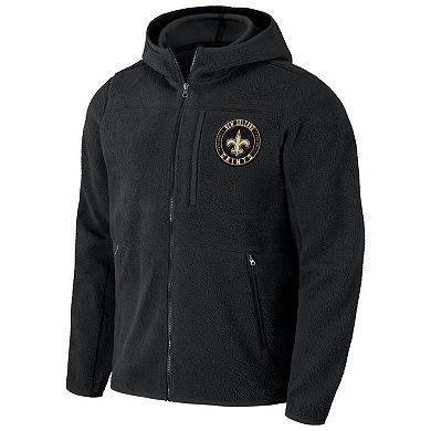 Men's NFL x Darius Rucker Collection by Fanatics Black New Orleans Saints Sherpa Full-Zip Hoodie