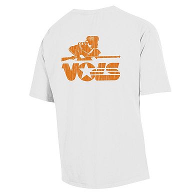 Men's Comfort Wash White Tennessee Volunteers Vintage Logo T-Shirt