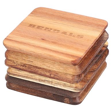 The Memory Company Cincinnati Bengals 6-Pack Acacia Wood Coaster Set