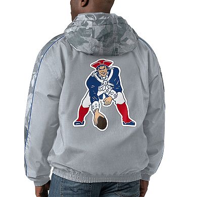 Men's Starter Gray New England Patriots Thursday Night Gridiron Throwback Full-Zip Jacket