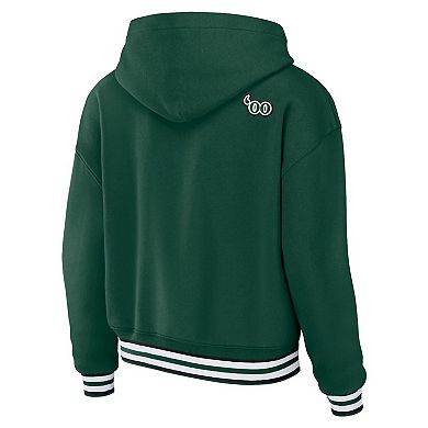 Women's WEAR by Erin Andrews  Green Minnesota Wild Lace-Up Pullover Hoodie