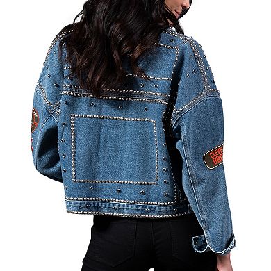 Women's G-III 4Her by Carl Banks Cleveland Browns First Finish Medium Denim Full-Button Jacket