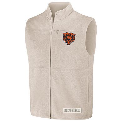 Men's NFL x Darius Rucker Collection by Fanatics  Oatmeal Chicago Bears Full-Zip Sweater Vest