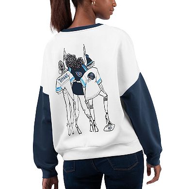 Women's G-III 4Her by Carl Banks White Tennessee Titans A-Game Pullover Sweatshirt