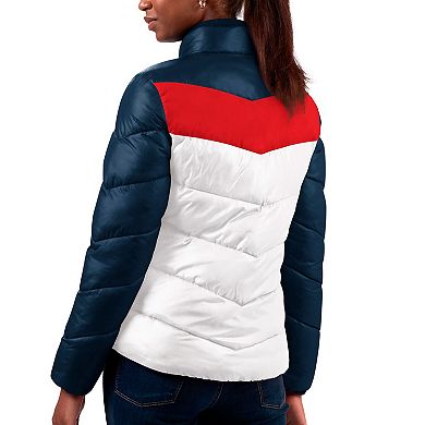 Women's G-III 4Her by Carl Banks White/Navy New England Patriots New Star Quilted Full-Zip Jacket