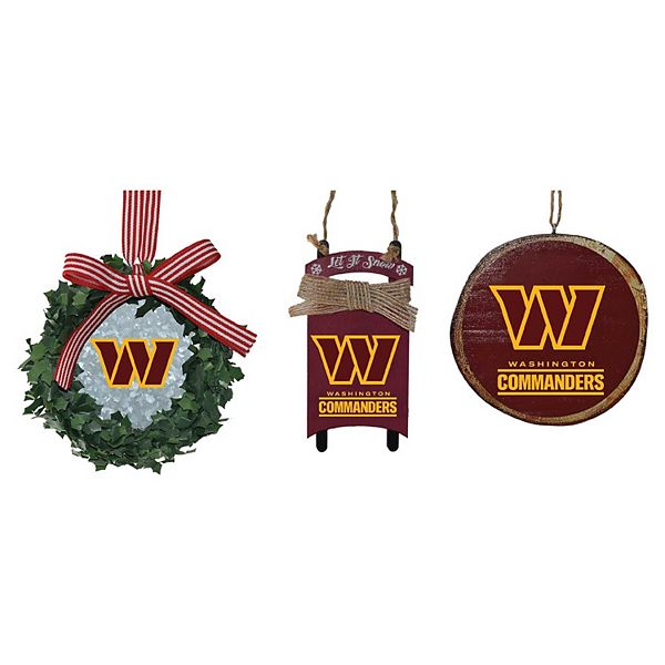 The Memory Company Washington Commanders Three-Pack Wreath, Sled ...