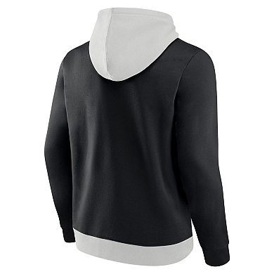 Men's Fanatics Branded Silver/Black New Orleans Saints Big & Tall Team Fleece Pullover Hoodie