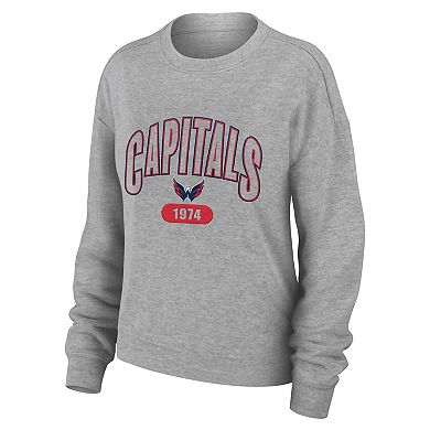 Women's WEAR by Erin Andrews Heather Gray Washington Capitals Knit Long Sleeve Tri-Blend T-Shirt & Pants Sleep Set