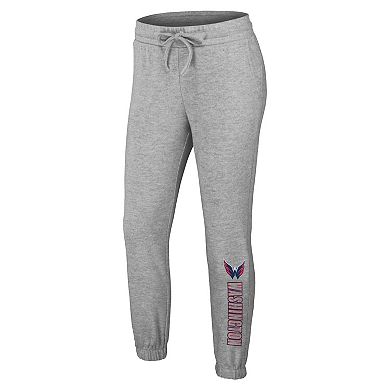 Women's WEAR by Erin Andrews Heather Gray Washington Capitals Knit Long Sleeve Tri-Blend T-Shirt & Pants Sleep Set