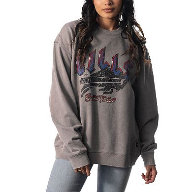 Unisex The Wild Collective Gray Buffalo Bills Distressed Pullover Sweatshirt