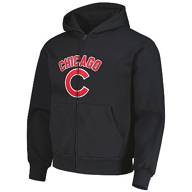 Men's PLEASURES Black Chicago Cubs Opening Day Full-Zip Hoodie