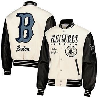 Men's White Boston Red Sox Full-Snap Varsity Jacket
