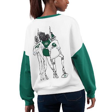 Women's G-III 4Her by Carl Banks White New York Jets A-Game Pullover Sweatshirt