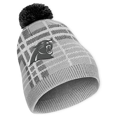 Women's WEAR by Erin Andrews Carolina Panthers Plaid Knit Hat with Pom & Scarf Set