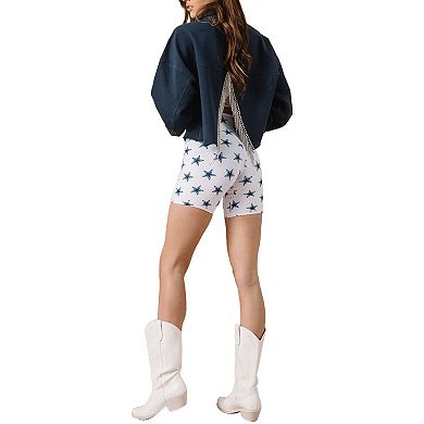 Women's Navy Dallas Cowboys Baroness Rhinestone Full-Snap Shacket