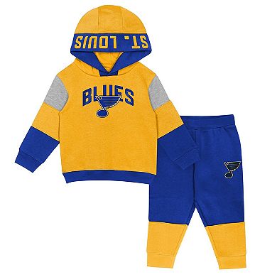 Toddler Gold/Blue St. Louis Blues Big Skate Fleece Pullover Hoodie and Sweatpants Set