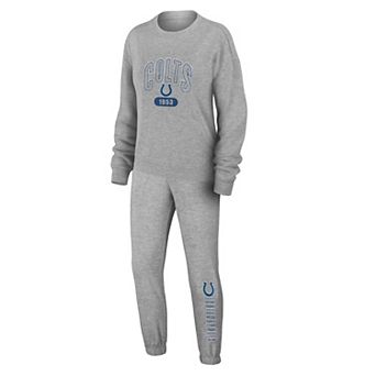 Women's WEAR by Erin Andrews Heather Gray Indianapolis Colts Plus Size Knitted Tri-Blend Long Sleeve T-Shirt & Pants Lounge Set