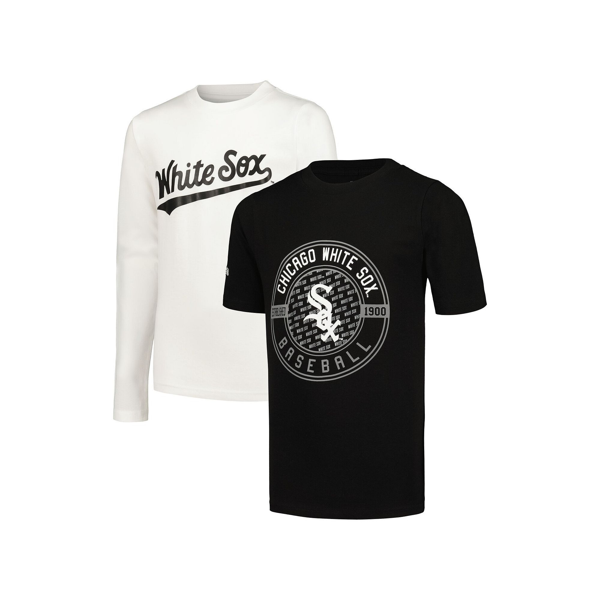 Youth Stitches Black/White Chicago White Sox T-Shirt Combo Set, Boys, Size
