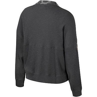 Women's Colosseum Heather Charcoal Alabama Crimson Tide OHT Military Appreciation Payback Henley Thermal Sweatshirt