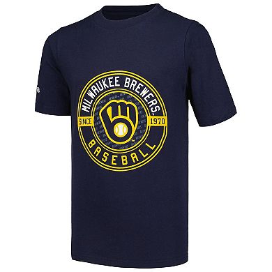 Youth Stitches Navy/White Milwaukee Brewers T-Shirt Combo Set