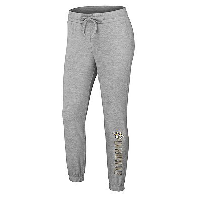 Women's WEAR by Erin Andrews Heather Gray Nashville Predators Knit Long Sleeve Tri-Blend T-Shirt & Pants Sleep Set