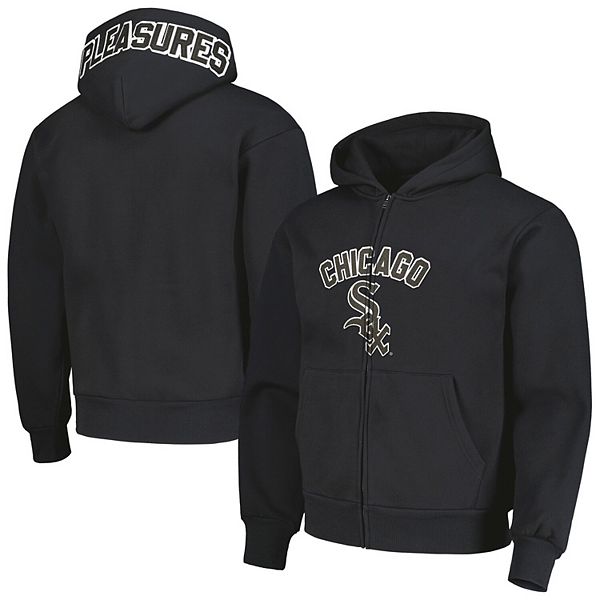Men's PLEASURES Black Chicago White Sox Opening Day Full-Zip Hoodie