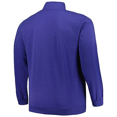 Men's Profile Royal New York Giants Big & Tall Fleece Quarter-Zip Jacket