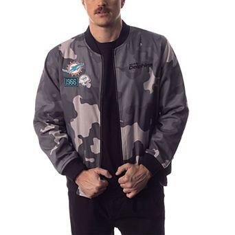 Unisex The Wild Collective Gray Miami Dolphins Camo Bomber Jacket