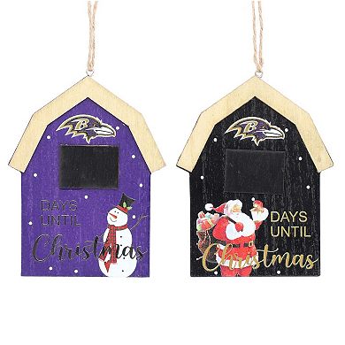 Baltimore Ravens 2-Pack Countdown Ornament Set