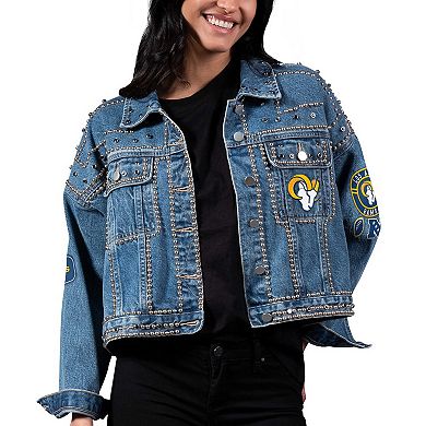 Women's G-III 4Her by Carl Banks Los Angeles Rams First Finish Medium Denim Full-Button Jacket