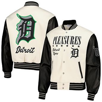 Men's White Detroit Tigers Full-Snap Varsity Jacket
