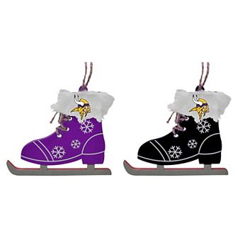 The Memory Company Minnesota Vikings Two-Pack Ice Skate Ornament Set