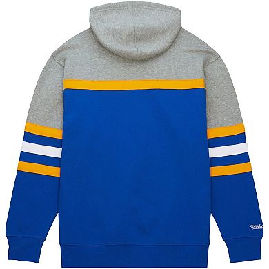 Men's Mitchell & Ness Blue/Gray St. Louis Blues Head Coach Pullover Hoodie