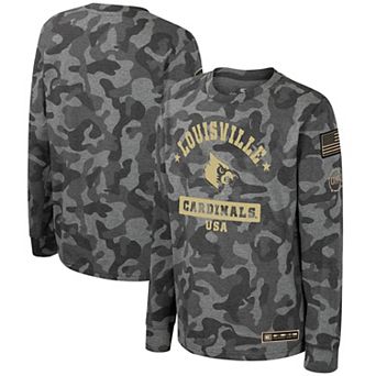 Youth Colosseum Camo Louisville Cardinals OHT Military Appreciation Dark Star Long Sleeve T-Shirt