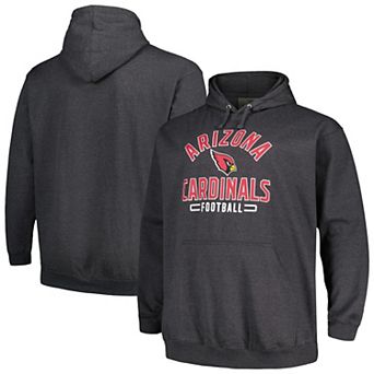 Men's Fanatics Branded Heather Charcoal Arizona Cardinals Big & Tall Pullover Hoodie
