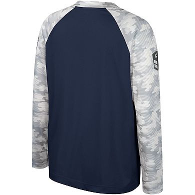 Youth Colosseum Navy/Camo Illinois Fighting Illini OHT Military Appreciation Dark Star Raglan Long Sleeve T-Shirt